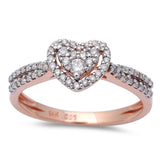 <span>DIAMOND  CLOSEOUT! </span>.31ct Heart Shaped Halo Diamond Engagement Wedding Ring 14kt Rose Gold