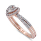 <span style="color:purple">SPECIAL!</span> .31ct Heart Shaped Halo Diamond Engagement Wedding Ring 14kt Rose Gold
