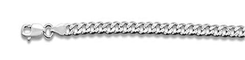 120-4.5MM Pave Curb Chain .925  Solid Sterling Silver Available in 7"-26" inches