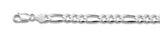 120-5MM Pave Figaro Chain .925  Solid Sterling Silver Available in 7"- 26" inches NEW