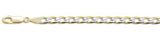 120-5MM Yellow Gold Plated Pave Curb Chain .925  Solid Sterling Silver Available in 7"- 26" inches NEW