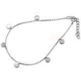 <span>CLOSEOUT! </span>Plain Hammered Disc .925 Sterling Silver Bracelet Three colors Available!