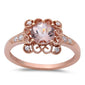 <span>GEMSTONE CLOSEOUT </span>! .92ct F VS Morganite & Round Diamond 14kt Rose Gold Engagement Ring Size 6.5