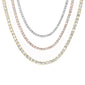 5MM Available 2 Colors Round Cubic Zirconia Necklace .925 Sterling Silver 18",22"