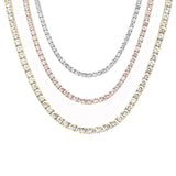 6MM Round Cubic Zirconia Necklace .925 Sterling Silver 20"