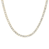 6MM Round Cubic Zirconia Necklace .925 Sterling Silver 20"