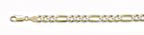 150-6.2MM  Figaro Yellow Gold Plated with Pave Chain .925 Solid Sterling Silver Sizes 8"-28" NEW