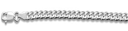 150-6MM Pave Curb Chain .925  Solid Sterling Silver Available in 8"- 30" inches NEW