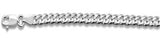 150-6MM Pave Curb Chain .925  Solid Sterling Silver Available in 8"- 30" inches NEW