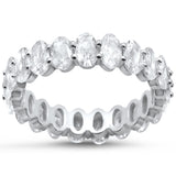 <span style="color:purple">SPECIAL!</span> 2.96ct G SI 14K White Gold Oval Diamond Eternity Band Ring Size 6.5