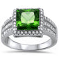 <span>CLOSEOUT!</span> 5.50ct Princess Cut Emerald & Cz .925 Sterling Silver Ring Sizes 5-11