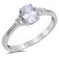 Oval Cz Beautiful Fashion .925 Sterling Silver Ring Sizes 4-10