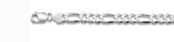 180-7.2MM Pave Figaro Chain .925  Solid Sterling Silver Available in 20"- 28" inches NEW