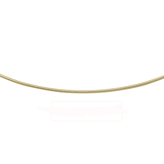<span>CLOSEOUT 20% OFF! </span> 1MM Yellow Gold Plated .925 Sterling Silver Round Omega Necklace Chain 16-18" NEW