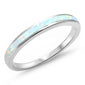 <span>CLOSEOUT!</span> White Opal Band .925 Sterling Silver Ring Sizes 4-11