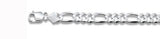 250-10MM Pave Figaro Chain .925  Solid Sterling Silver Available in 8"- 28" inches NEW