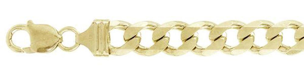 <span>CLOSEOUT 20% OFF! </span> 250-11MM Yellow Gold Plated Flat Curb Chain Sterling Silver Made in Italy Available in 8"- 28" inches NEW