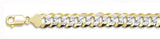 <span>CLOSEOUT 20% OFF! </span> 250-11MM Yellow Gold Plated Flat Pave Curb Chain .925  Solid Sterling Silver Available in 8"- 32" inches NEW
