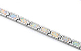 Fire White Opal .925 Sterling Silver Bracelet