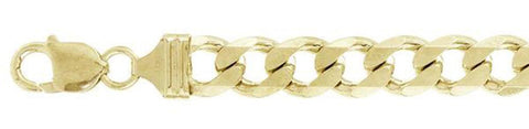 <span>CLOSEOUT 20% OFF! </span>400-17.5MM Yellow Gold Plated Flat Curb Chain Made in Italy Available in 8"- 32" inches