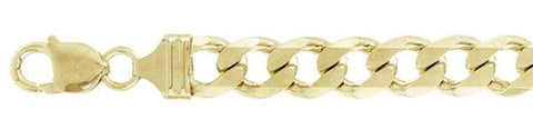 <span>CLOSEOUT 20% OFF! </span> 300-14MM Yellow Gold Plated Flat Curb Chain Made in Italy Available in 8"- 30" inches