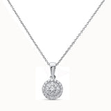 .31ct G SI 14kt White Gold Round Diamond Pendant 18" Long