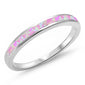 <span>CLOSEOUT!</span> Pink Opal Band .925 Sterling Silver Ring Sizes 4-11