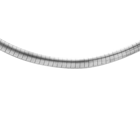 4MM .925 Sterling Silver Omega Necklace Chain 16-18" Available