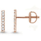 .11ct 14k Rose Gold Diamond Line Modern Screw Back Earrings