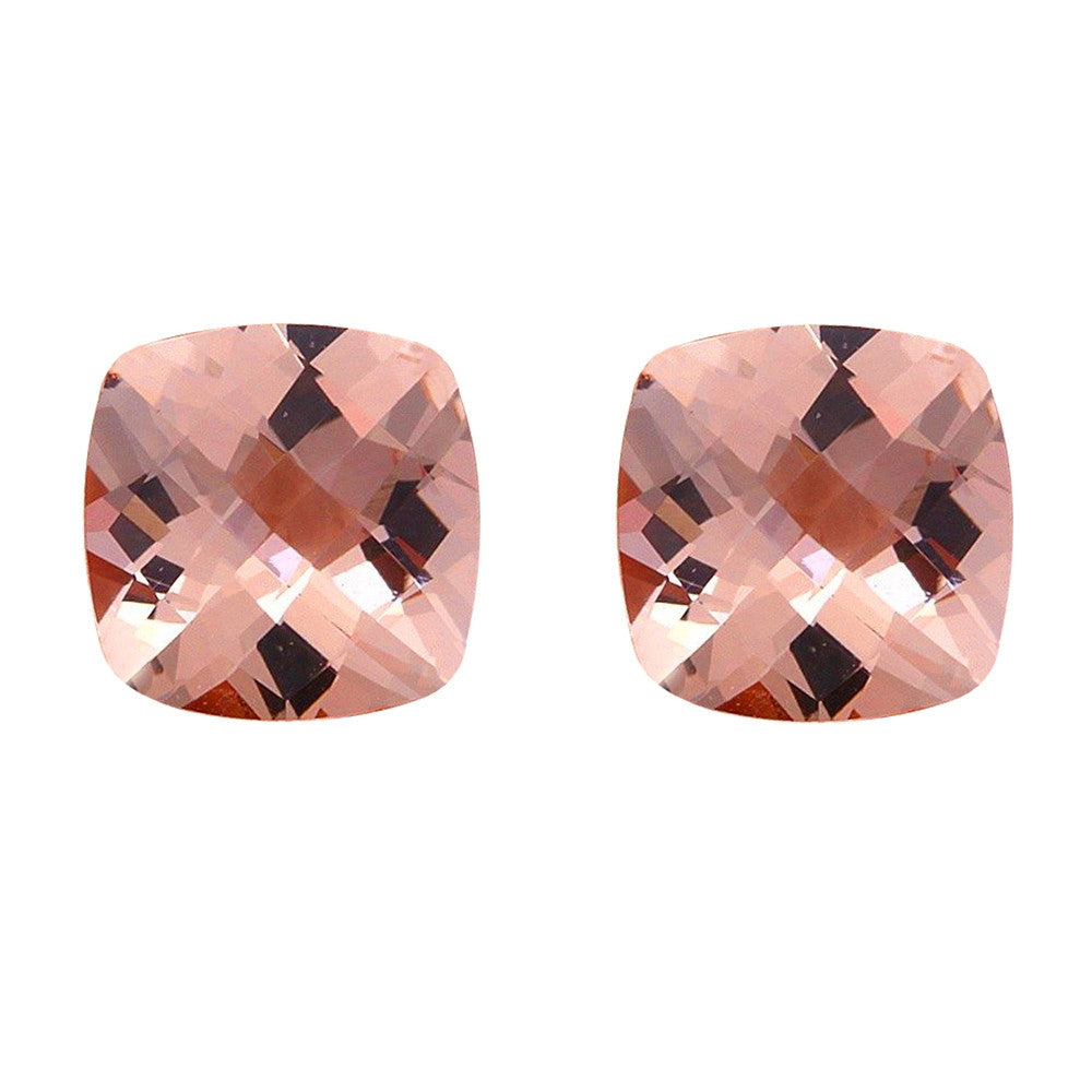 2.76ct 7mm Natural Cushion Cut Morganite Loose Gemstones Great for Earrings!