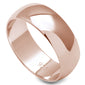 <span>CLOSEOUT!</span>7MM SOLID ROSE GOLD PLATED ROUND PLAIN .925 STERLING SILVER WEDDING BAND SIZES 5-13