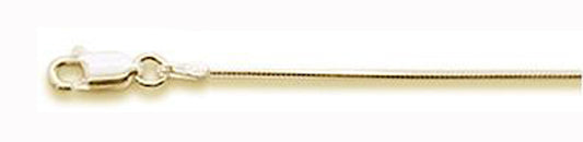 <span>CLOSEOUT 20% OFF! </span> Yellow Gold Plated .80MM 020 8 Sides Snake Chain .925 Solid Sterling Silver Sizes 18-20" NEW