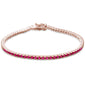 <span style="color:purple">SPECIAL!</span>1.05ct G SI 14K Rose Gold Natural Ruby Tennis Bracelet 7"