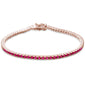 <span style="color:purple">SPECIAL!</span> 1.73ct G SI 14K Rose Gold Natural Ruby Tennis Bracelet 7"