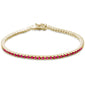 <span style="color:purple">SPECIAL!</span> 1.67ct G SI 14K Yellow Gold Natural Ruby Tennis Bracelet 7"