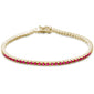<span style="color:purple">SPECIAL!</span> 1.69ct G SI 14K Yellow Gold Natural Ruby Tennis Bracelet 7"