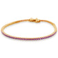 <span style="color:purple">SPECIAL!</span>2.59ct G SI 14K Rose Gold Natural Pink Sapphire Tennis Bracelet 7"