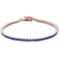 <span style="color:purple">SPECIAL!</span> 1.65cts G SI 14K Rose Gold Natural Blue Sapphire Tennis Bracelet 7"