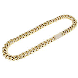 9mm 6.18ct G SI 10K Yellow Gold Diamond Round Cuban Necklace 22"