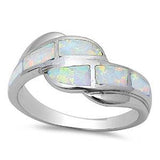 White Opal Fashion .925 Sterling Silver Ring Sizes 5-10