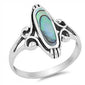 <span>CLOSEOUT!</span>Long Oval Abalone Shell .925 Sterling Silver Ring Sizes 5-12