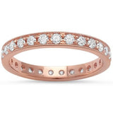 .68ct 14KT Rose Gold G SI Eternity Round Diamond  Wedding Stackable Anniversary Band