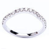 14KT White Gold Diamond Stackable Accent Ring Band Guard Size 6.5