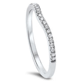 .13cts 14kt White Gold Round Diamond Curved Accent Wedding Anniversary Band Size 6.5