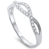 .16ct F SI 14kt White Gold Round Diamond Twisted Infinity Anniversary Band