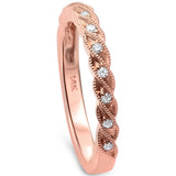 <span>DIAMOND CLOSEOUT! </span> .09ct F SI1 14k Rose Gold Diamond Band Ring Size 6.5