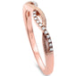 .07ct F SI1 14kt Rose Gold Twisted Infinity Anniversary Band Ring Size 6.5