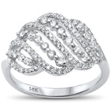 <span>DIAMOND CLOSEOUT! </span> .59ct F VS2 14kt White Gold Round Diamond Ladies Band Ring Size 6.5