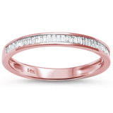  .25ct Channel Set 14kt Rose Gold Baguette Diamond Wedding Anniversary Band