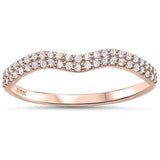 <span>¡LIQUIDACIÓN DE DIAMANTES! </span>Anillo de banda de diamante de oro rosa de 14k de .19ct G SI Talla 6.5